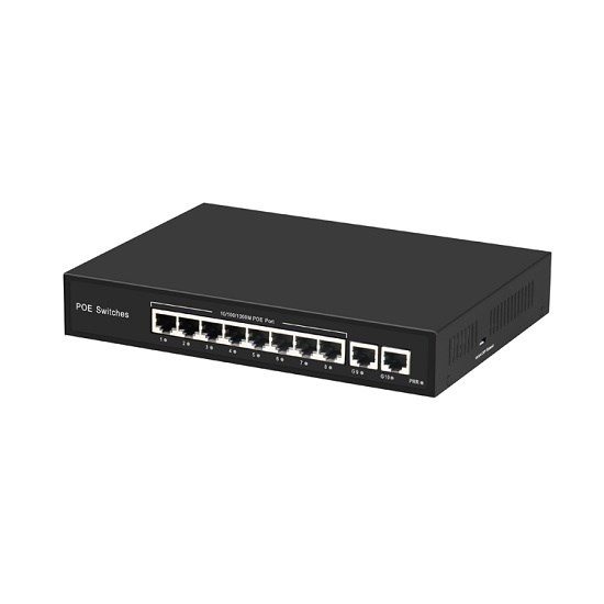 10-портовый РOЕ коммутатор (8 портов POE + 2 порта UpLink) SVN-POE812 - фото 10298
