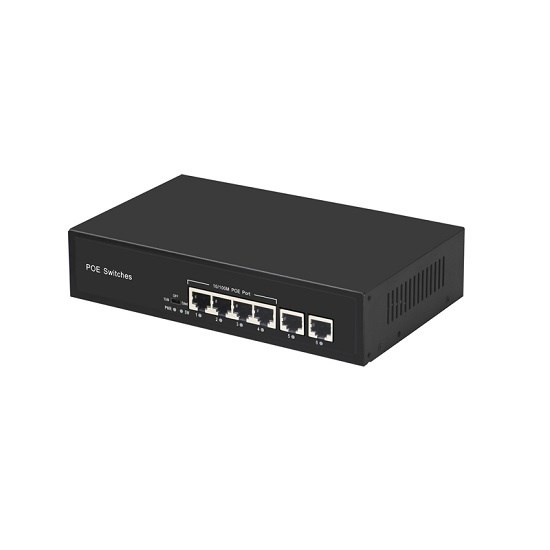 6-портовый POE коммутатор (4 порта POE + 2 порта UpLink)  SVN-POE412 - фото 10303