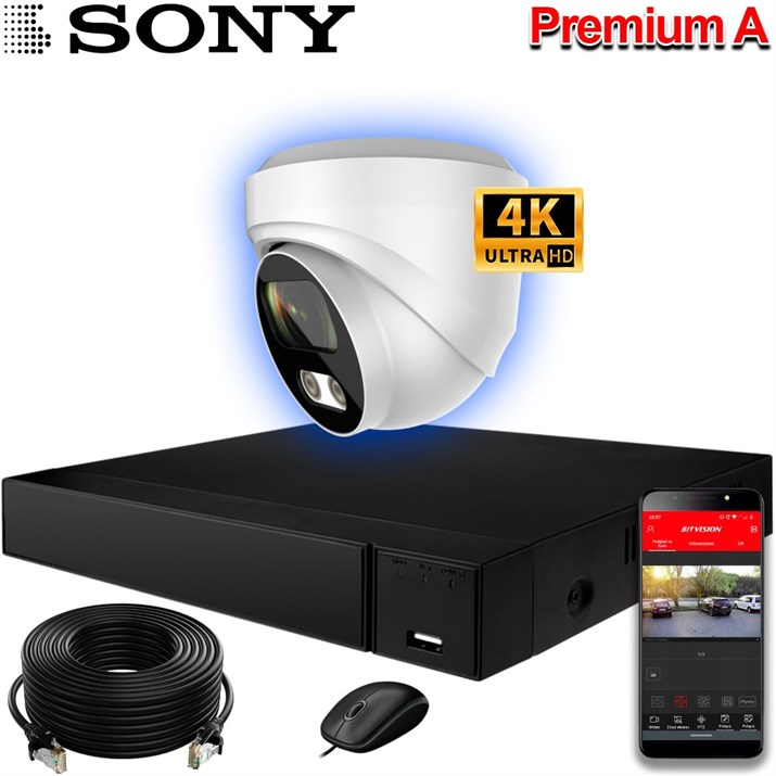 Премиальный комплект IP-камер SONY 8 Мп с записью звука (1 камера, макс.9 камер) «Premium-1 IP 4K (купол)» - фото 13350