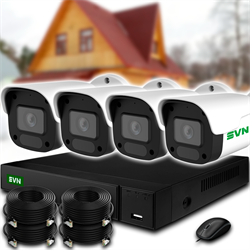 Комплект IP-камер 4 Мегапикселя с записью звука «Дом-4 IP 2K» - фото 12273