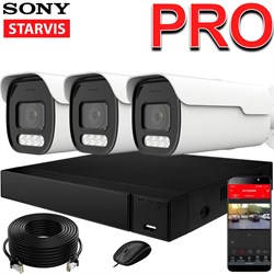 Продвинутый комплект IP-камер SONY 5 Мегапикселей ZoomPRO-серии с записью звука «Парковка PRO-3 IP 3K»