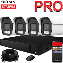 Продвинутый комплект IP-камер SONY 5 Мегапикселей ZoomPRO-серии с записью звука «Парковка PRO-4 IP 3K»