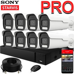 Продвинутый комплект IP-камер SONY 5 Мегапикселей ZoomPRO-серии с записью звука «Парковка PRO-8 IP 3K»