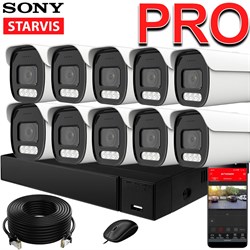 Продвинутый комплект IP-камер SONY 5 Мегапикселей ZoomPRO-серии с записью звука «Парковка PRO-10 IP 3K»