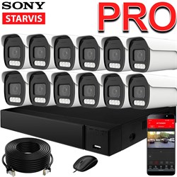 Продвинутый комплект IP-камер SONY 5 Мегапикселей ZoomPRO-серии с записью звука «Парковка PRO-12 IP 3K»