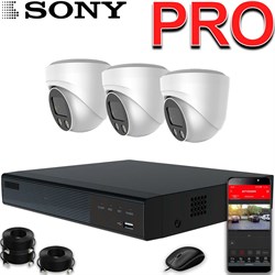Продвинутый комплект IP-камер SONY 5 Мегапикселей ZoomPRO-серии с записью звука «Купол PRO-3 IP 3K»
