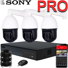 Премиум-комплект на 3 поворотные IP-камеры SONY 5 МП и 18-кратным оптическим зумом
