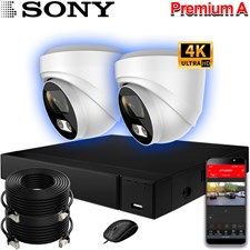Премиальный комплект IP-камер SONY 8 Мп с записью звука (2 камеры, макс.9 камер) «Premium-2 IP 4K (купол)»