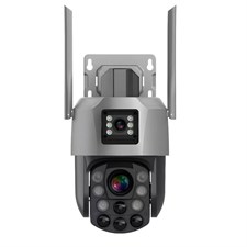 Сдвоенная 4G поворотная WIFI IP-камера 2Мп + 2Мп c 20X-кратным зумом, гибридной ночной подсветкой, с микрофоном, динамиком, аналитикой, запись на microSD «IZIVIEW-R26RU 4G ZM»