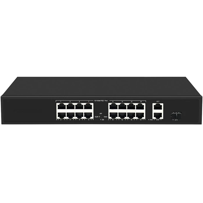 18-портовый РOЕ коммутатор (16 портов POE + 2 порта UpLink + 1 порт SFP) InControl POE-1612