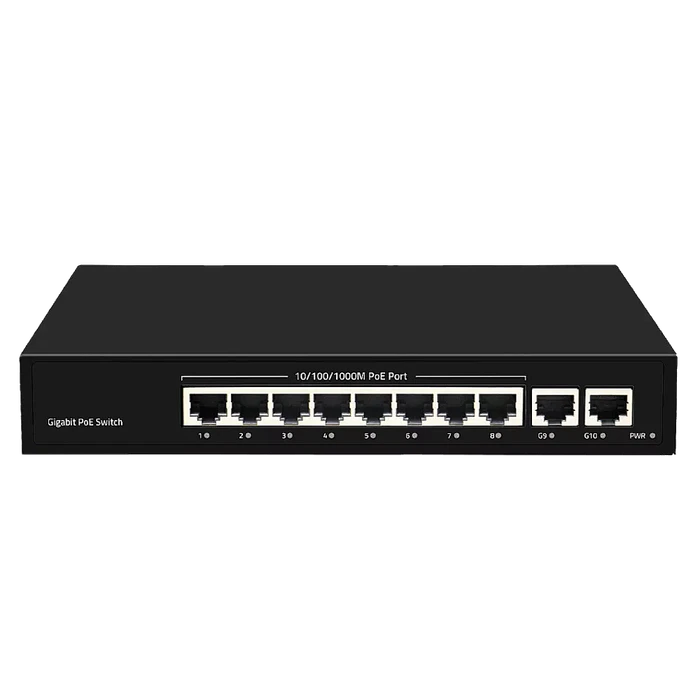 10-портовый РOЕ коммутатор (8 портов POE + 2 порта UpLink) InControl POE-812
