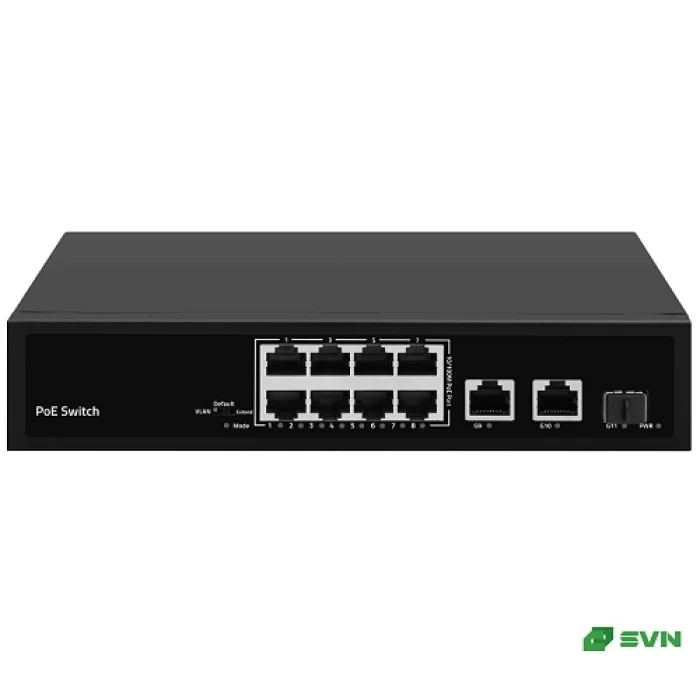 10-портовый РOЕ коммутатор (8 портов POE + 2 порта UpLink 1 Гбит/с) InControl POE-815