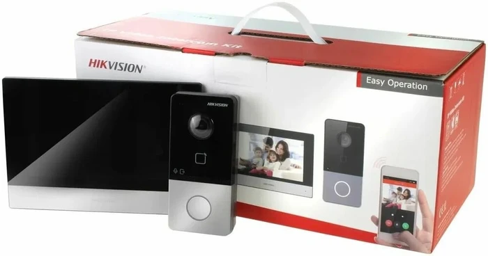 Комплект видеодомофона Hikvision: камера 2Мп, монитор 7", WiFi, PoE, запись на MicroSD DS-KIS603