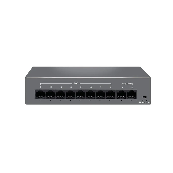 10-портовый POE коммутатор (8 портов POE + 2 порта UpLink) InControl POE-812 ECO