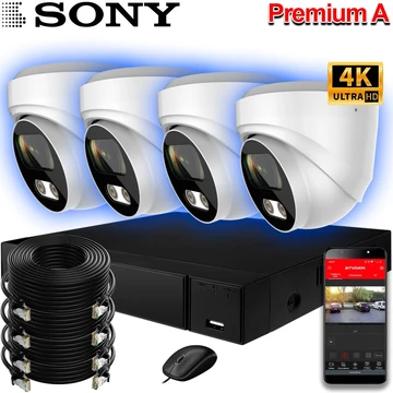 Система видеонаблюдения Premium PRO • 4 камеры Premium-4 IP 4K (купол)